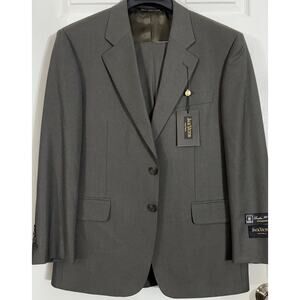 NWT Jack Victor Suit 40S Mens Olive Green Gray Luca 110s Wool 2 Pc 34" W Cerutti